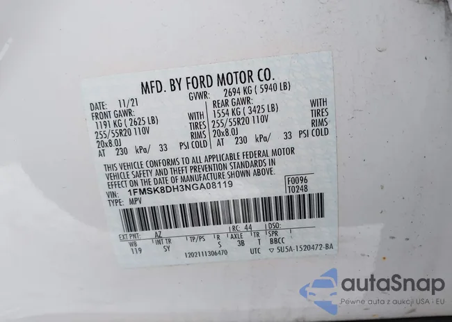 1FMSK8DH3NGA08119: 44052619