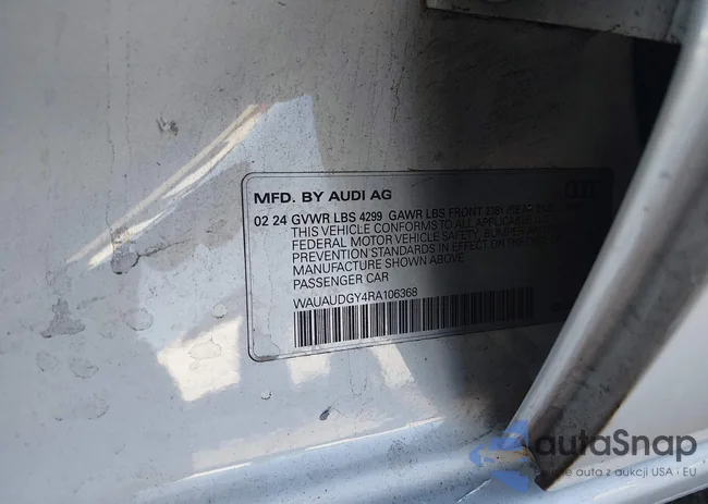 WAUAUDGY4RA106368: 44053834