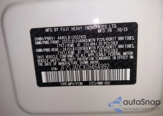 JF2SJADCXGH464992: 44054009