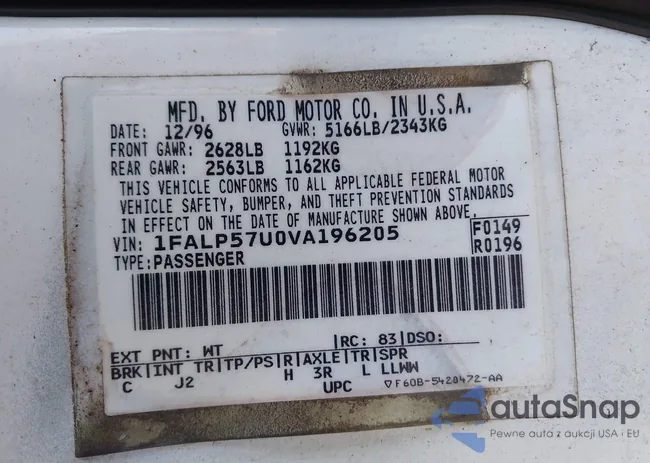 1FALP57U0VA196205: 44054011