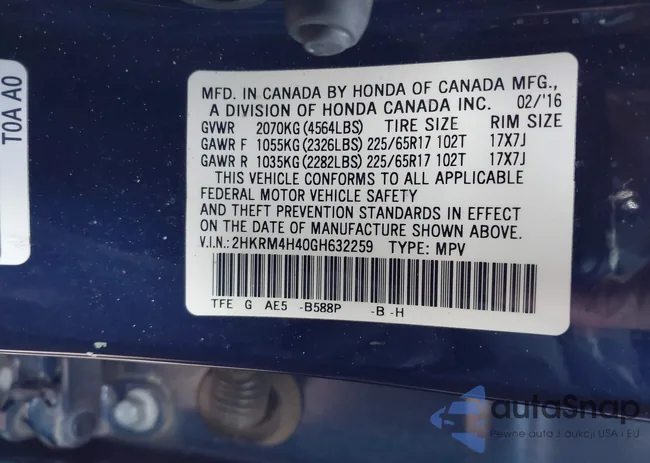 2HKRM4H40GH632259: 44054023