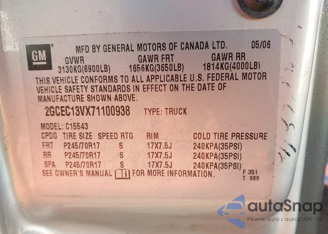 2GCEC13VX71100938: 44053254