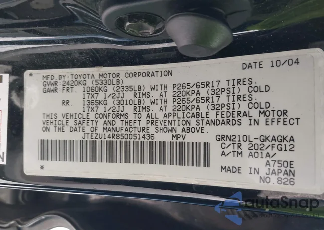 JTEZU14R850051436: 44053273