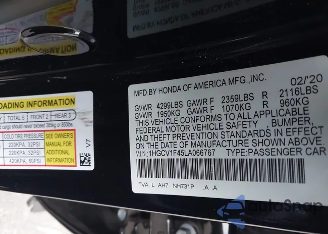 1HGCV1F45LA066767: 44053359