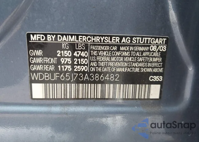 WDBUF65J73A386482: 44053386