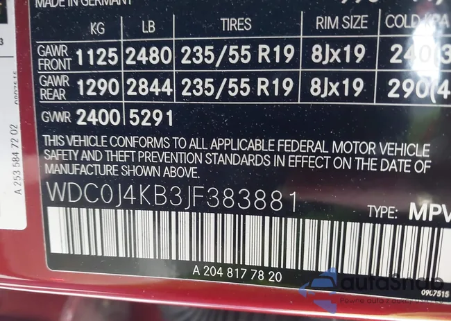 WDC0J4KB3JF383881: 44054764