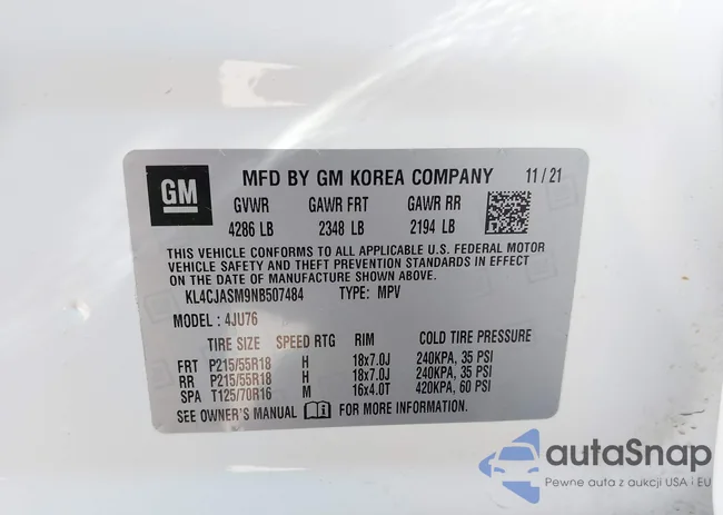 KL4CJASM9NB507484: 44054815