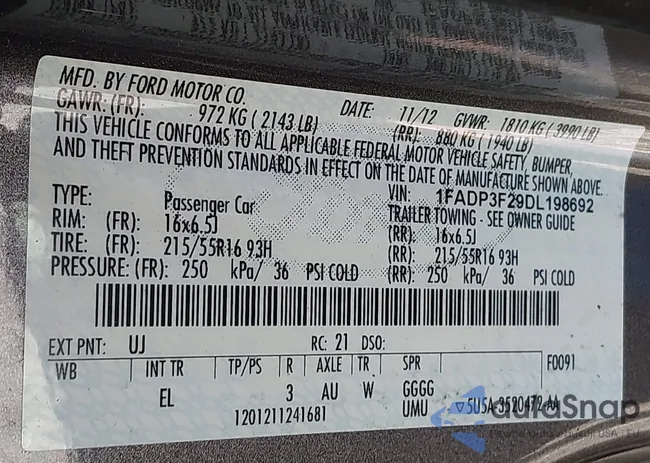 1FADP3F29DL198692: 44054913