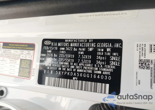 5XYPKDA56GG164030: 44054982