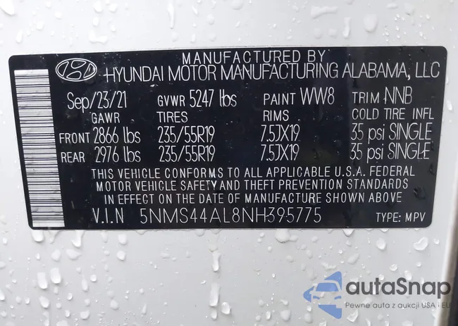 5NMS44AL8NH395775: 44055000