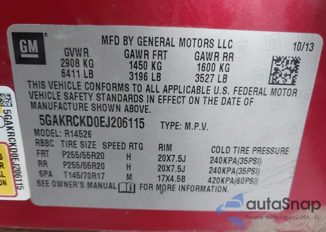 5GAKRCKD0EJ206115: 44055119