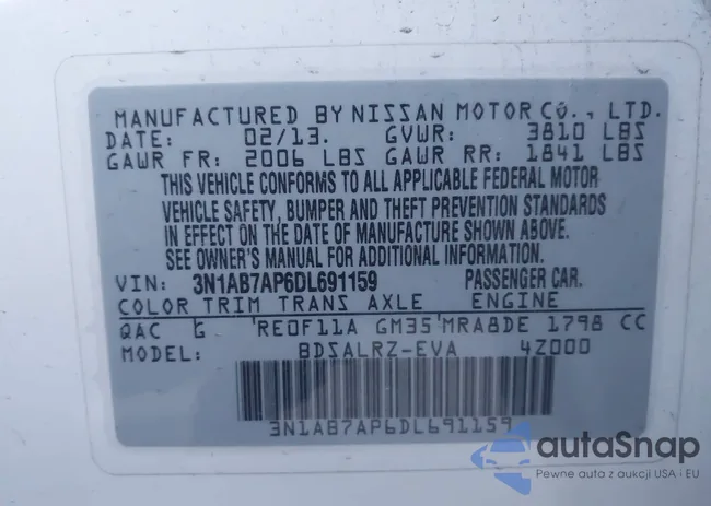 3N1AB7AP6DL691159: 44055159