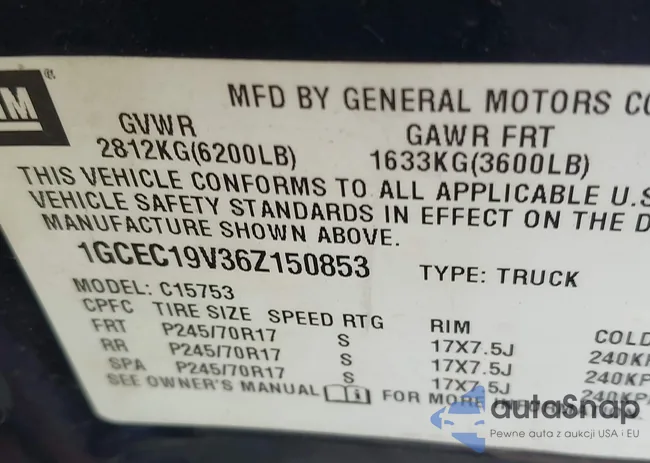 1GCEC19V36Z150853: 44055173