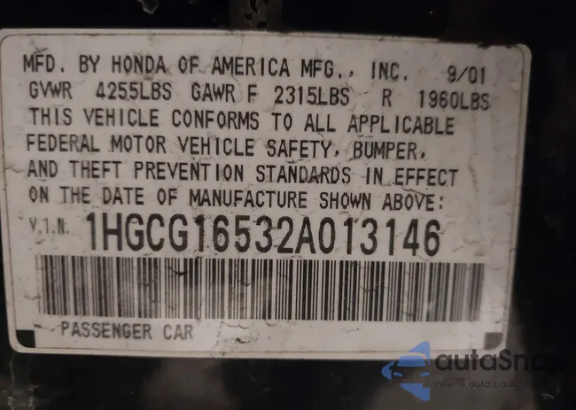 1HGCG16532A013146: 44054337