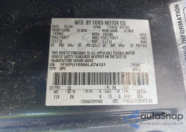 1FMPU15566LA74121: 44054378