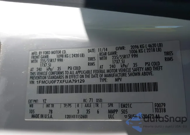 1FMCU0F7XFUA79129: 44054404