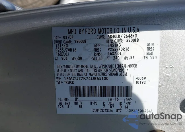 1FMZU77K74UB65100: 44054451