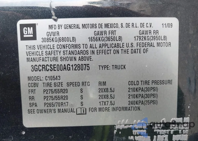 3GCRCSE00AG128075: 44054505