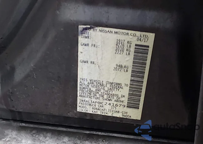 1N4AL3AP4HC241679: 44054523