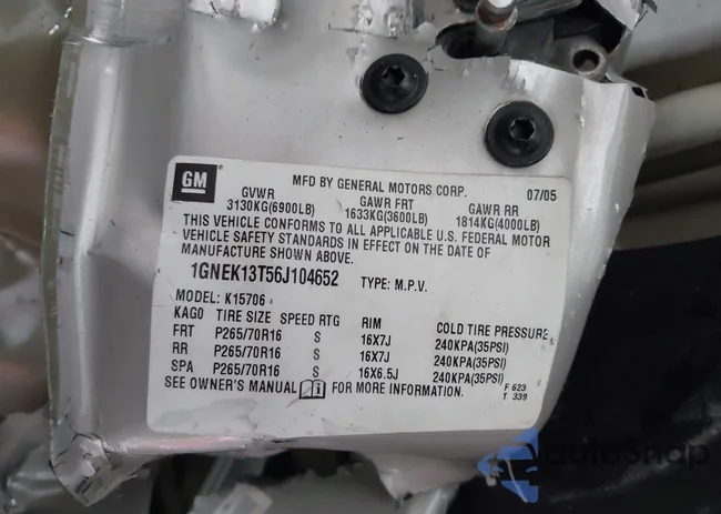 1GNEK13T56J104652: 44055834