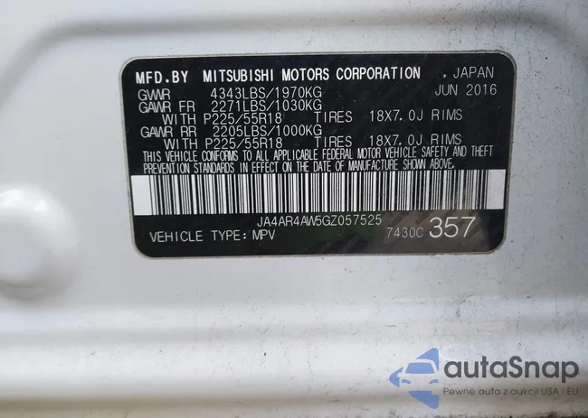 JA4AR4AW5GZ057525: 44055930