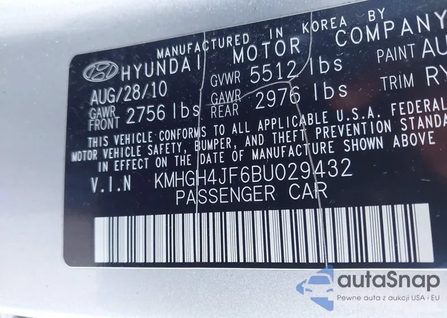 KMHGH4JF6BU029432: 44056121