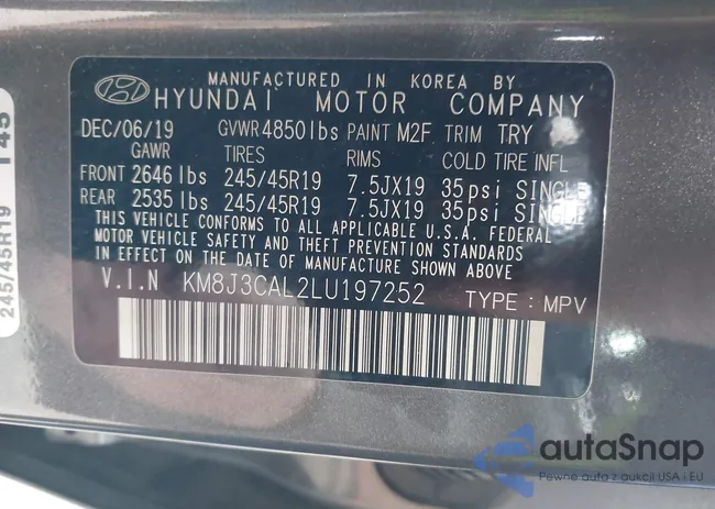 KM8J3CAL2LU197252: 44055256