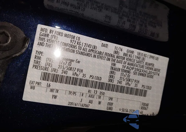 1FADP3M2XHL201074: 44056779