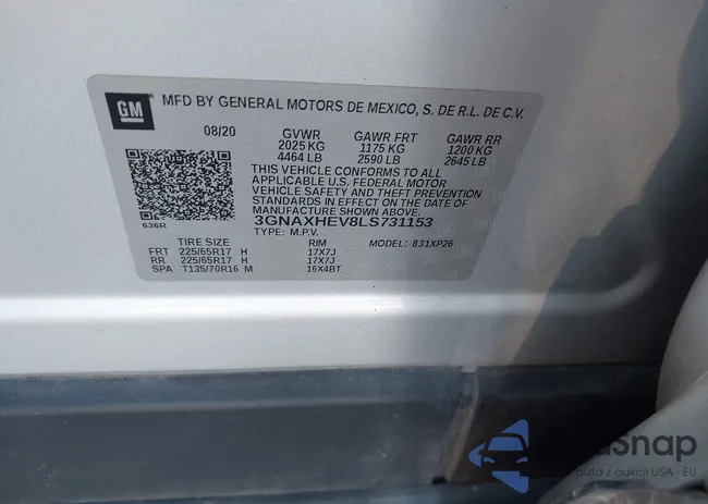 3GNAXHEV8LS731153: 44056878