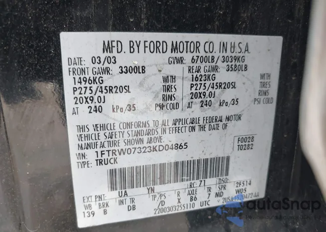 1FTRW07323KD04865: 44056904