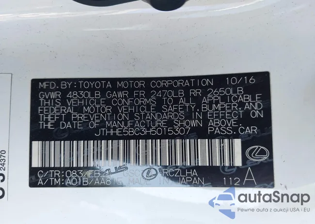 JTHHE5BC3H5015307: 44056965