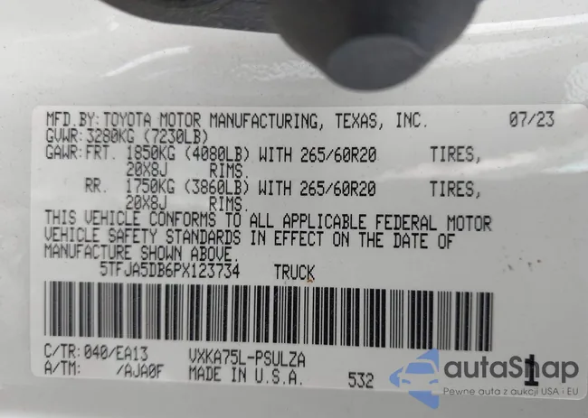 5TFJA5DB6PX123734: 44057112