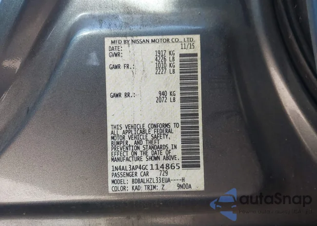 1N4AL3AP4GC114865: 44057197