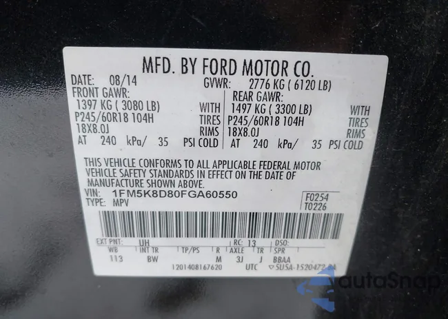 1FM5K8D80FGA60550: 44057212