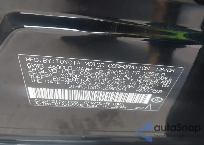 JTHBJ46G292280344: 44056521