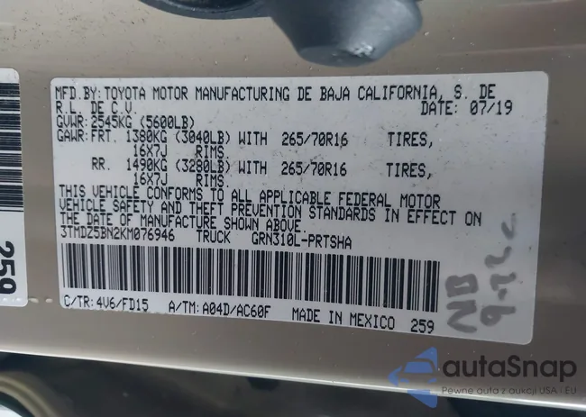 3TMDZ5BN2KM076946: 44056590