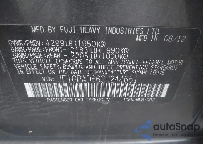JF1GPAD66CH244651: 44057716