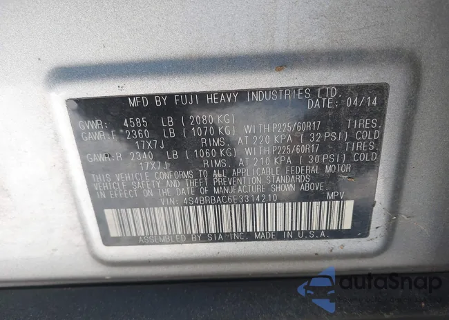 4S4BRBAC6E3314210: 44057728