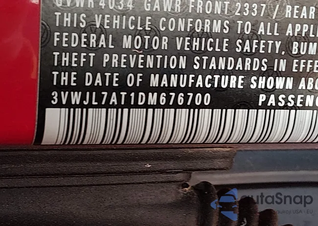 3VWJL7AT1DM676700: 44057916