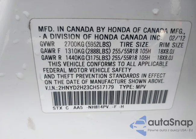 2HNYD2H23CH517179: 44057958