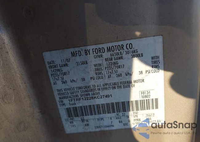 1FTRF12228KC27491: 44057989