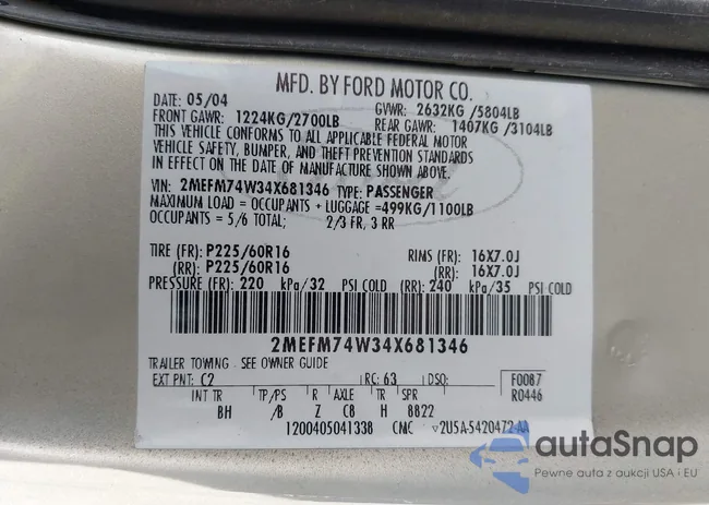 2MEFM74W34X681346: 44058110