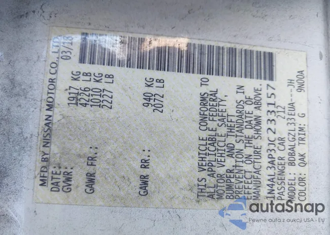 1N4AL3AP3JC233157: 44057361