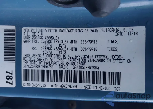 3TMCZ5AN2KM206785: 44057447