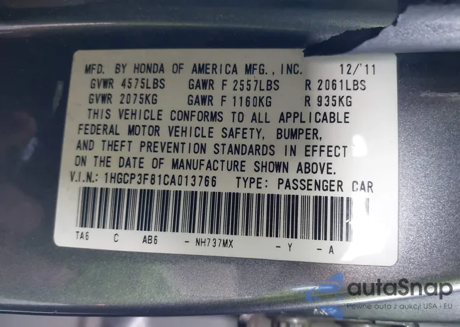 1HGCP3F81CA013766: 44058785