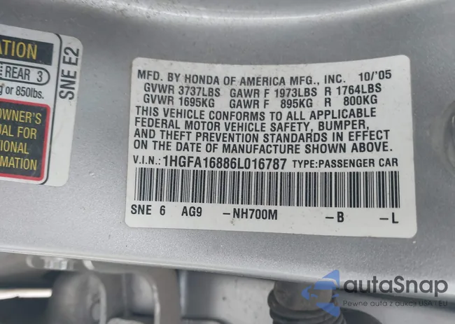 1HGFA16886L016787: 44058234