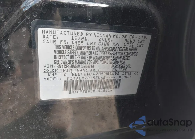 3N1CP5BV5ML565614: 44058324