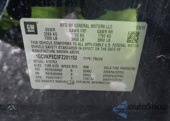 1GCVKPEC0FZ281152: 44058442