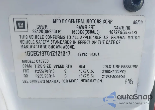 1GCEC19T01Z121317: 44059639