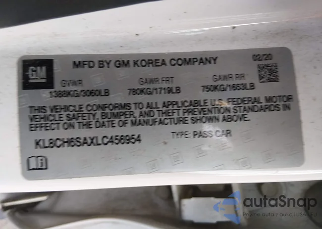 KL8CH6SAXLC456954: 44059662